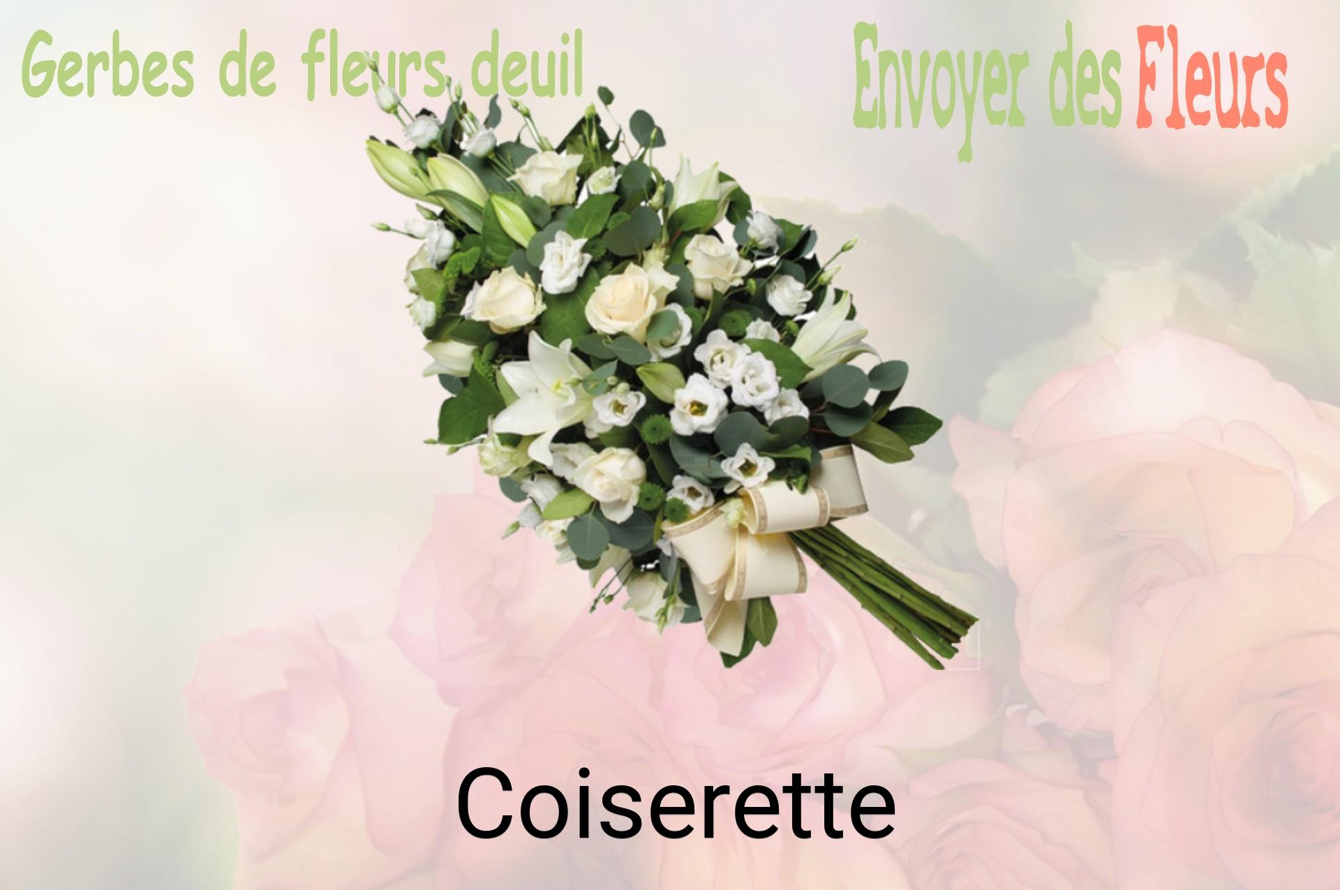 Gerbe de fleurs de deuil livrée à Coiserette